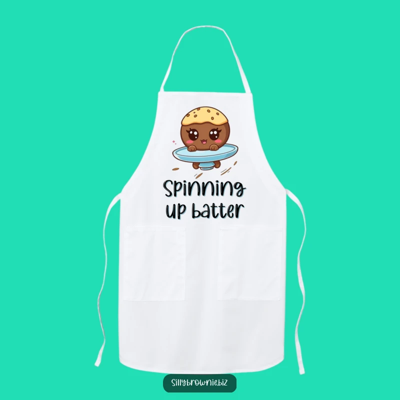 Funny Brownie Spin Apron - Hilarious Googly Eyed Baker's Gift