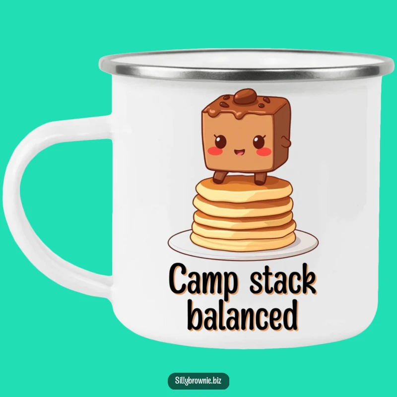 Funny Brownie Pancake Camping Mug - Hilarious Outdoor Breakfast Gift