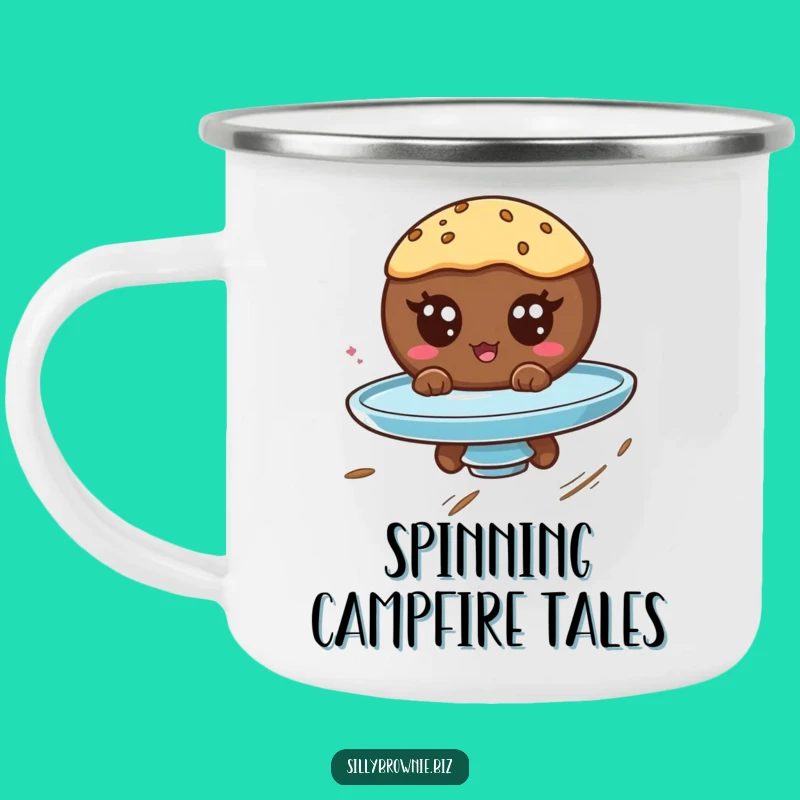 Funny Brownie Spin Camping Mug - Hilarious Googly Eyed Outdoor Gift