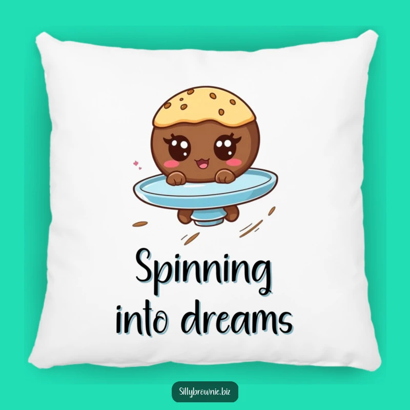 Funny Brownie Spin Pillow - Hilarious Googly Eyed Dessert Accent Pillow Gift