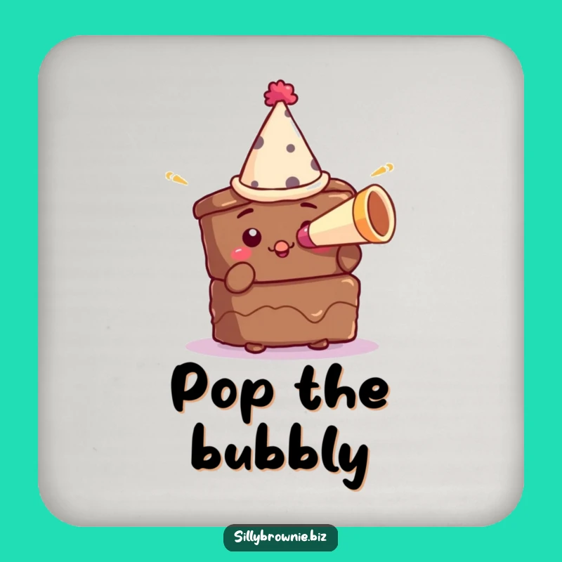 Funny Brownie Party Coaster - Hilarious Dessert Celebration Table Gift