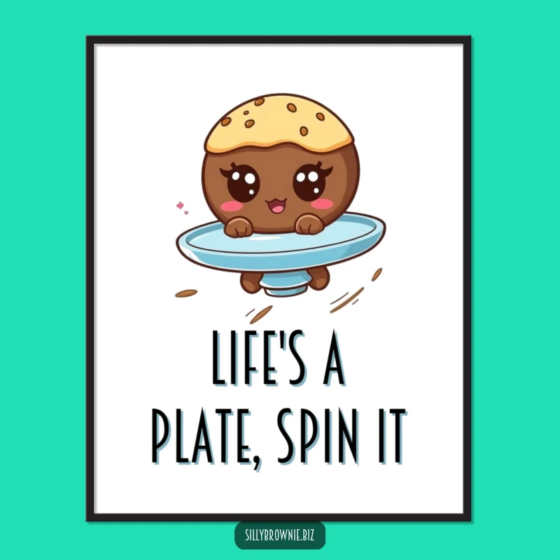 Free Printable Funny Wall Art: Googly Eyed Brownie on a Spin