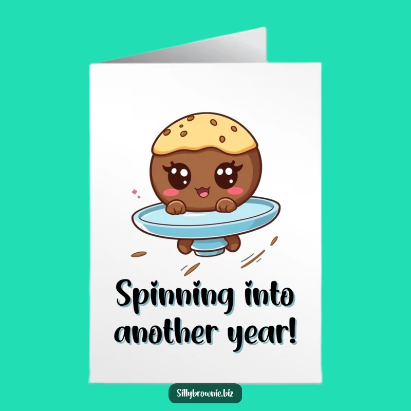 Free Printable Birthday Card: Googly Eye Brownie Spins with Joy!