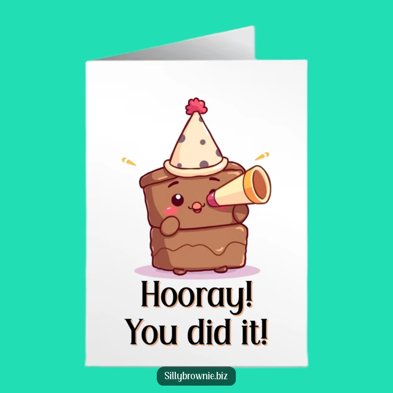 Free Printable Congrats Card: Little Brownie Cheers for Your Success!