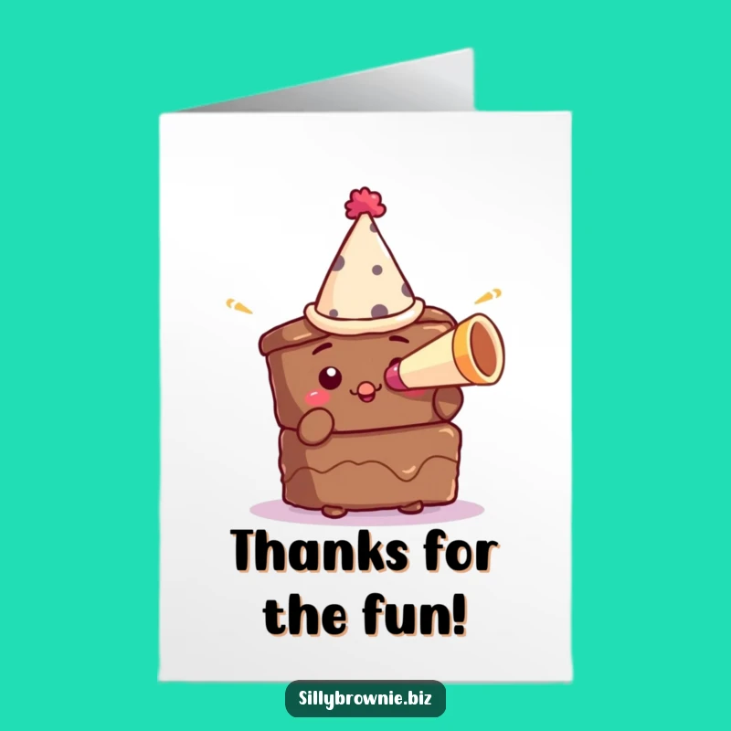 Free Printable Thank You Card: Brownie Party Horn Blast of Thanks!