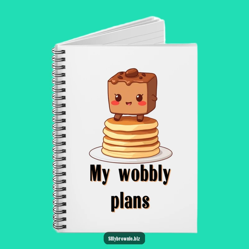Funny Brownie Pancake Notebook - Hilarious Breakfast Journal Gift