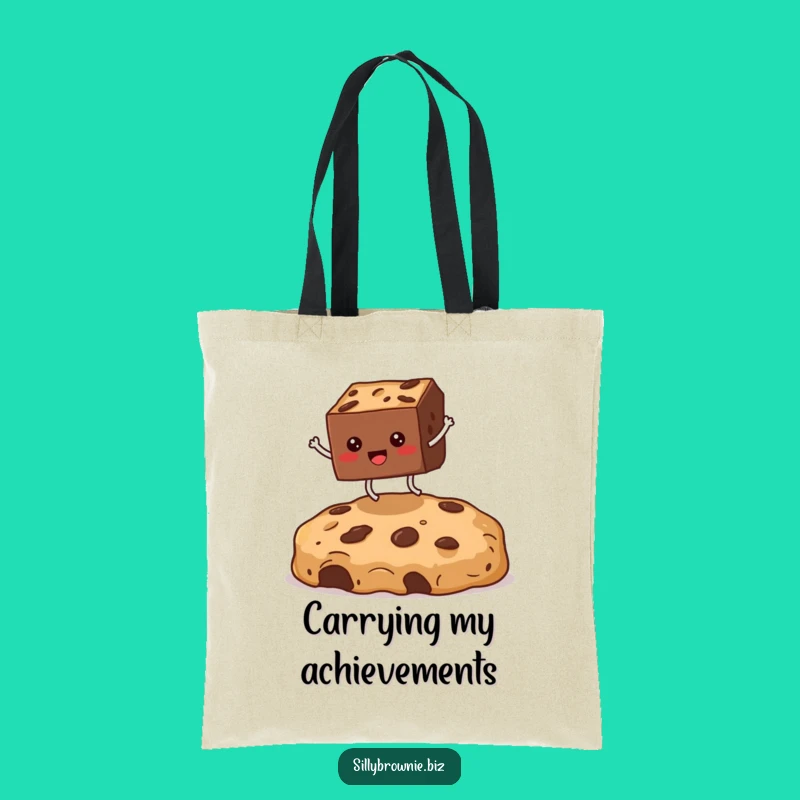 Funny Brownie Crumb Leap Tote Bag - Hilarious Dessert Carry-All Gift